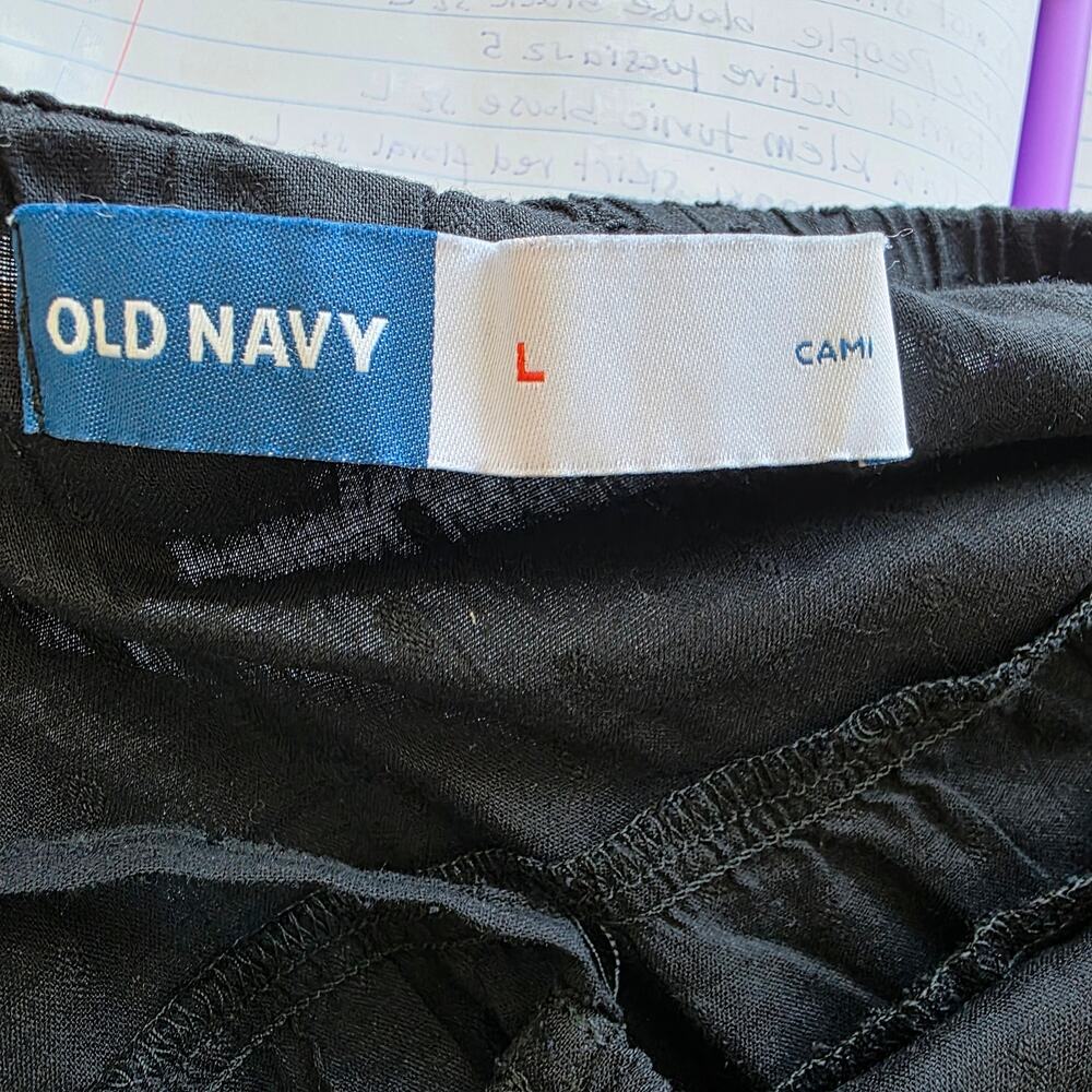 Old Navy Sleeveless Tiered Dobby Swing black cami dress sz L - Picture 6 of 8